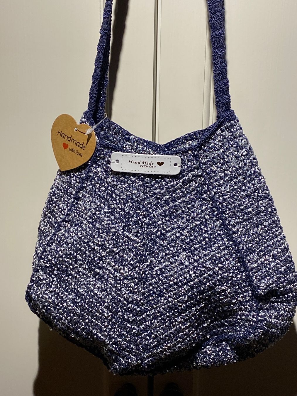 Borse da donna: HANDTASCHE BLAU-WEISS,HANDGEMACHT – Nuovo e nell'imballaggio originale da Meienried venduto da ManuelaBoutique 2