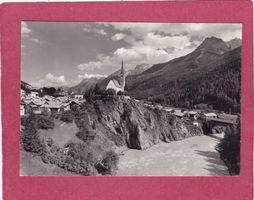 Bad Scuol Tarasp Vulpera  Kirche Scuol mit Inn 1959