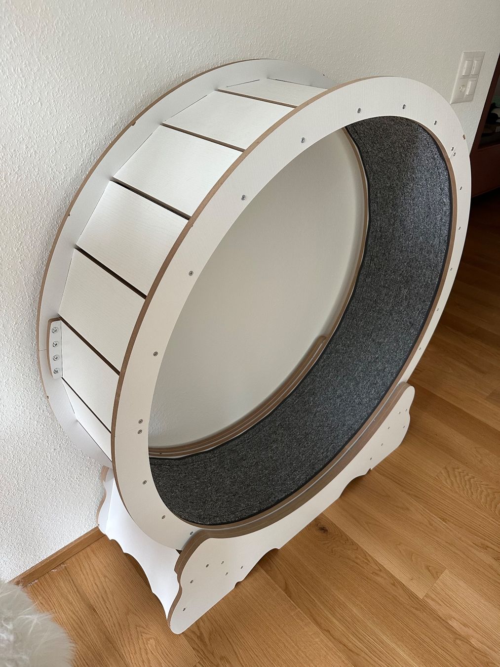 Tiragraffi: Katzenlaufrad weiß mit Teppich - 98 cm Durchmesser – Nuovo (secondo la descrizione) da Basel venduto da bet_zbh9