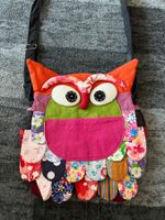 Damen Bunte Tasche Handmade Eule 32cm
