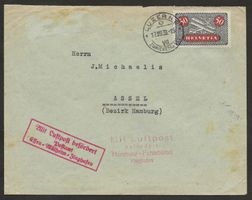 Flugpost Schweiz 1933 Luzern Zürich Essen Hamburg Luftpost