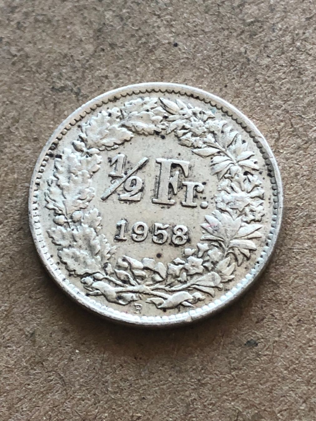 Alle Münzen: 50 Rp. 1958 – Gebraucht aus Schötz von Odpa