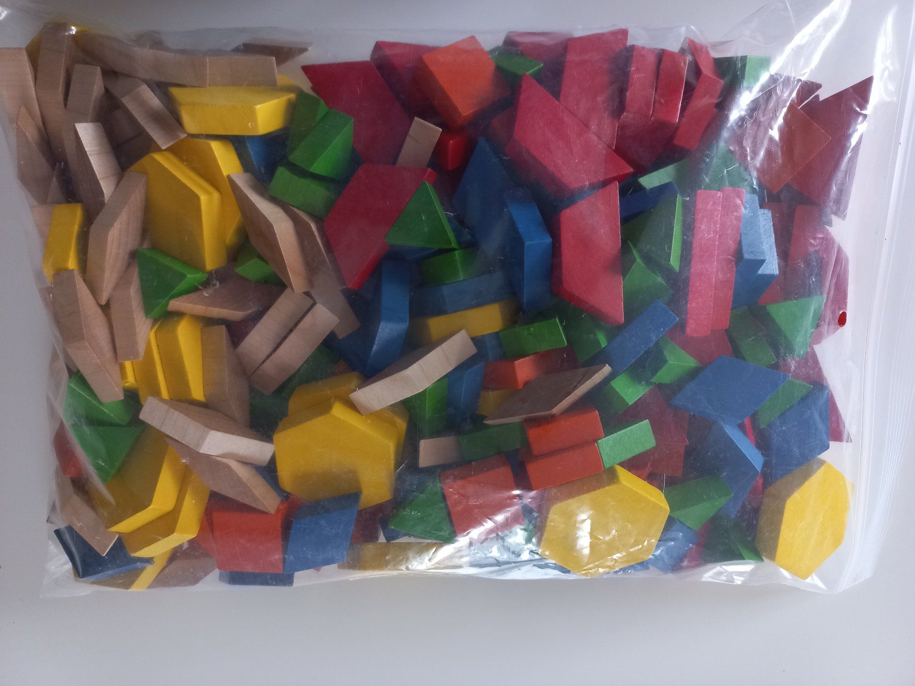 Giocattoli: 1 grosses Pack Pattern Blocks (Holzmosaiksteine) – Nuovo e nell'imballaggio originale da Büttikon AG venduto da Annale 1