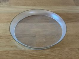 Edler Vintage Glasteller mit Goldrand