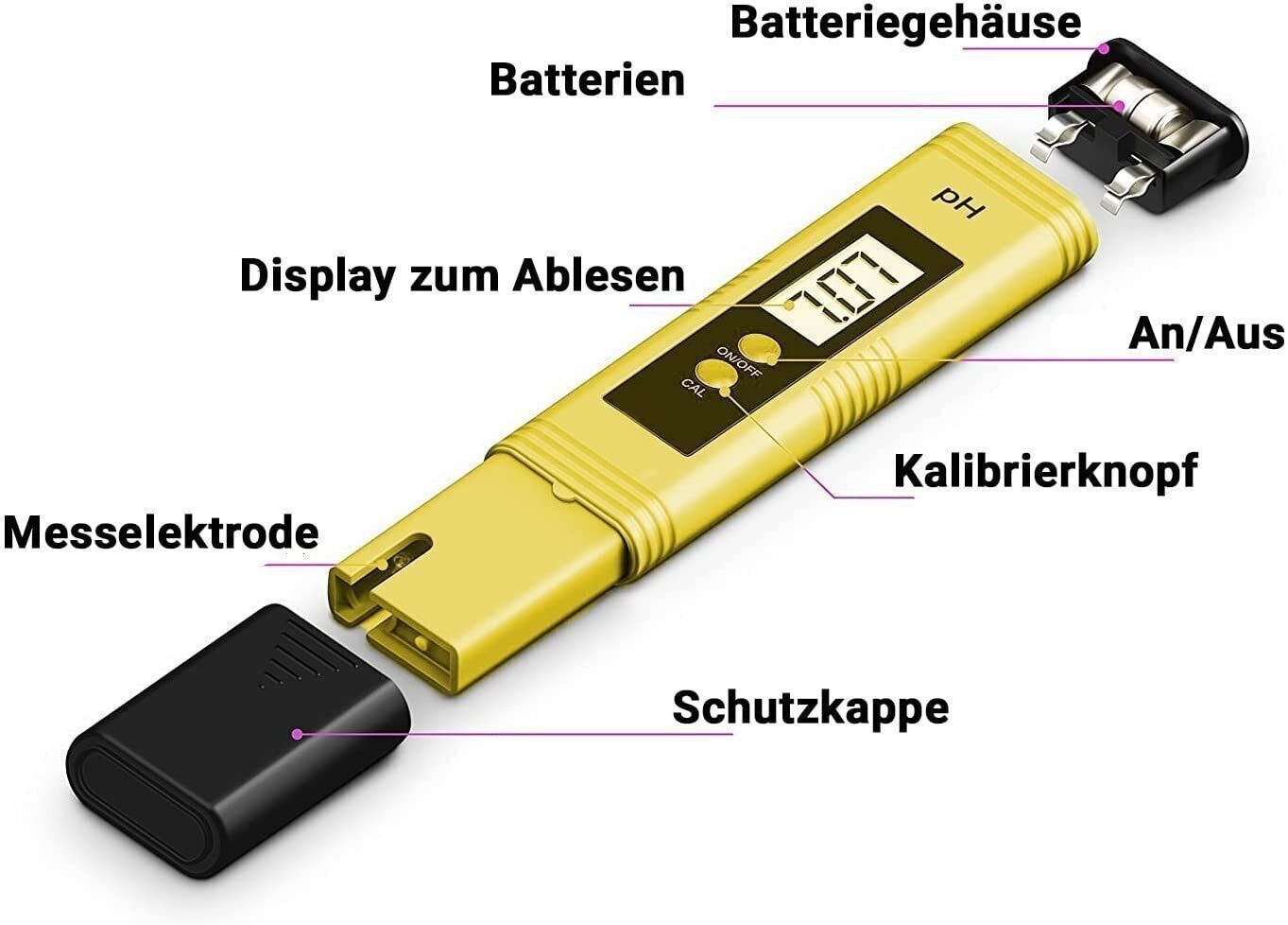 Misurare: Digital WasserTester PH Wert Prüfer Chlor Messgerät Messer – Nuovo (secondo la descrizione) da Kirchdorf AG venduto da Apost008 3