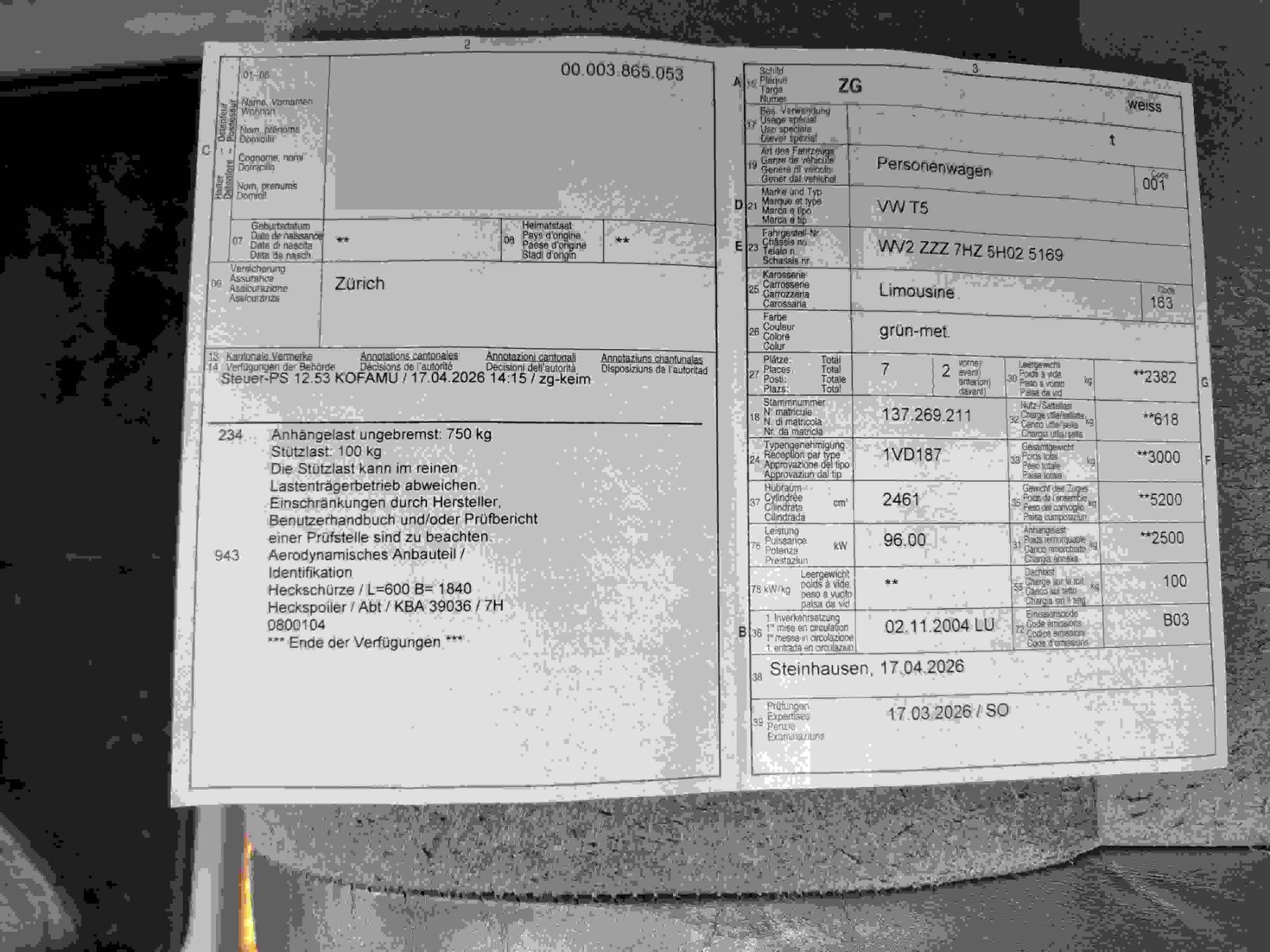 VW Automobili: VW T5 Multivan ab MFK 17.03.2026 – Usato da Brunnen venduto da wigets6440 9