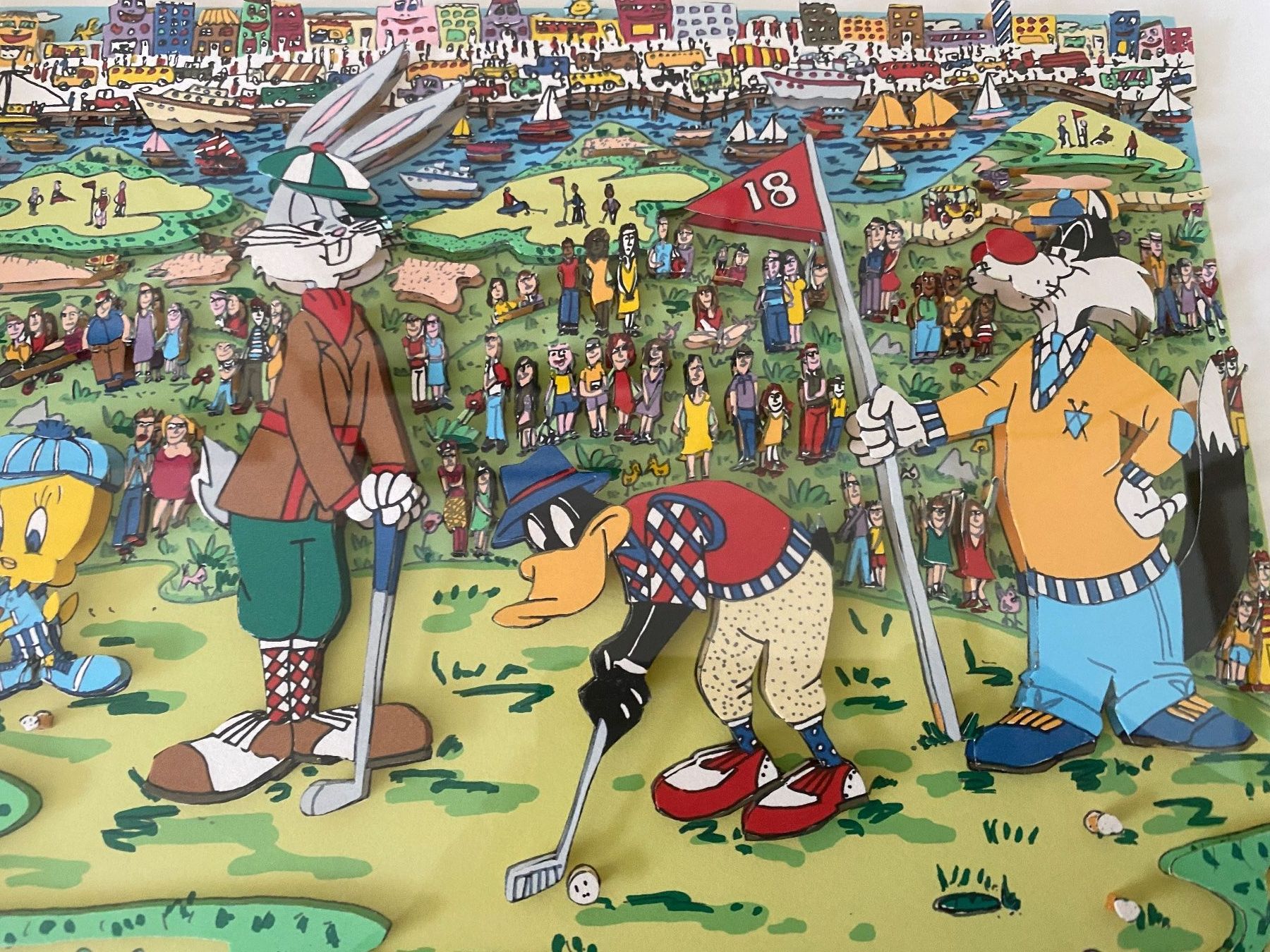 Grafica & Litografie: James Rizzi 3D, The 18th Hole, handsigniert nummeriert 1993 – Usato da Affoltern am Albis venduto da Birdy8910 8