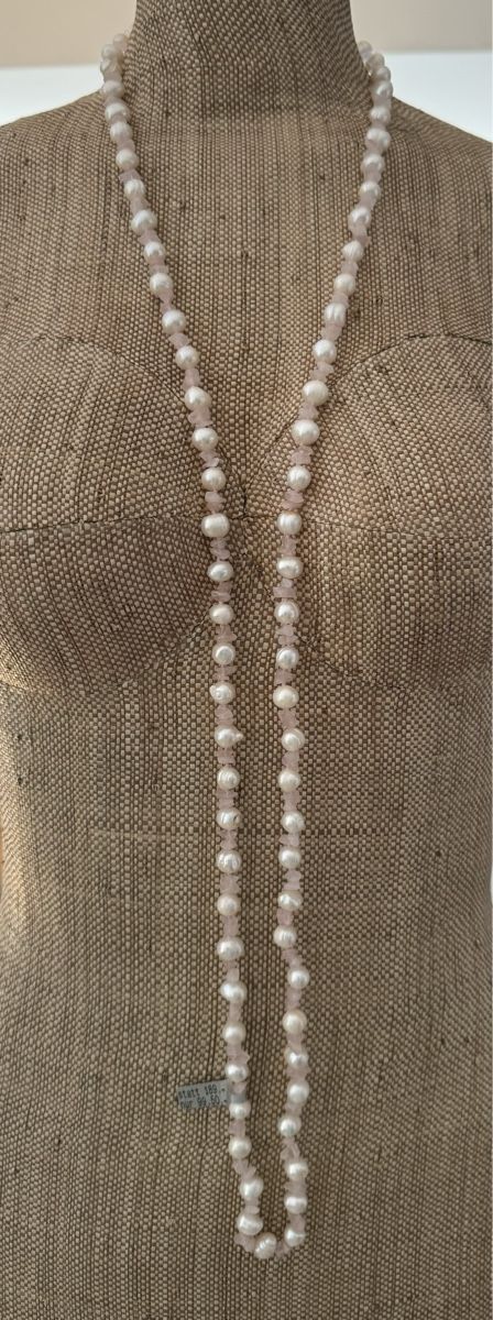 Catenine: Süßwasser Perlen mit rosa Quarz Collier 60cm – Nuovo (secondo la descrizione) da Teufen Ar venduto da Exclusive.stuff.CH