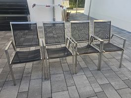 4 hochwertige Gartenstühle – guter Zustand