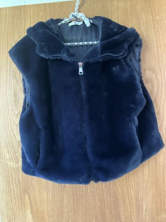 Neu u ungetragene Fellweste (faux fur) Dunkelblau, one size