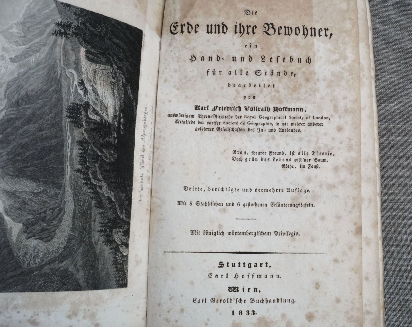 Bücher: Die Erde und ihre Bewohner. Ein Hand- und Lesebuch ... 1833 – Gebraucht aus Flamatt von samowarow 3