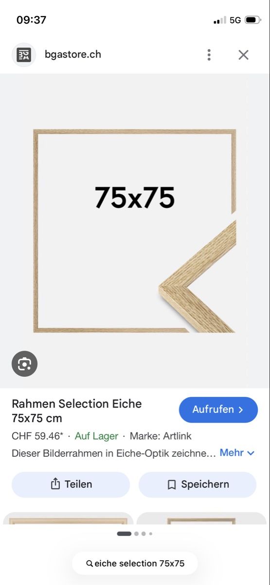 Bilderrahmen: Bilderrahmen Imitation Eiche 75x75 cm neu – Neu und originalverpackt aus Niederhelfenschwil von eve_bn7s