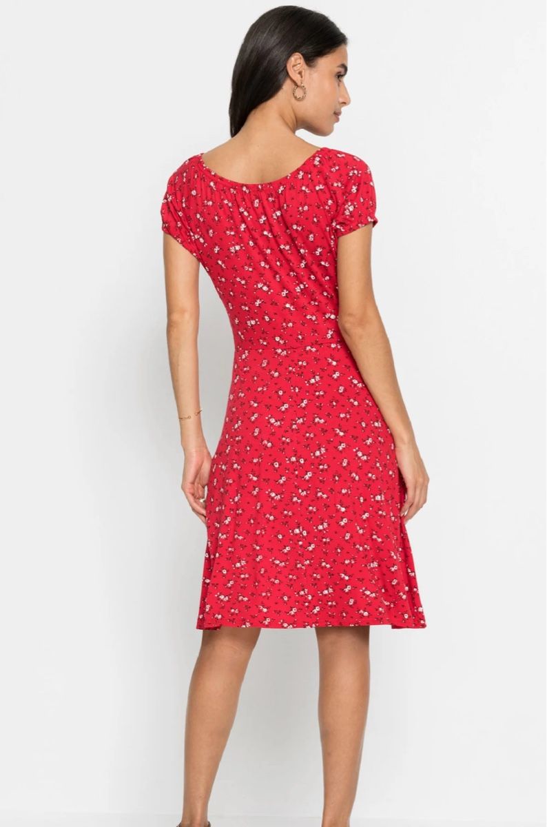 Kleider: Sommerkleid rot Blumenmuster von Bonprix – Neu (gemäss Beschreibung) aus Luzern von Fledermaus82 3