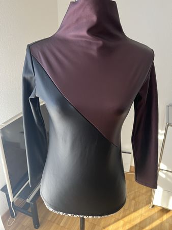 😍Elegantes Langarmshirt, L, Gr. M, Lederoptik😍