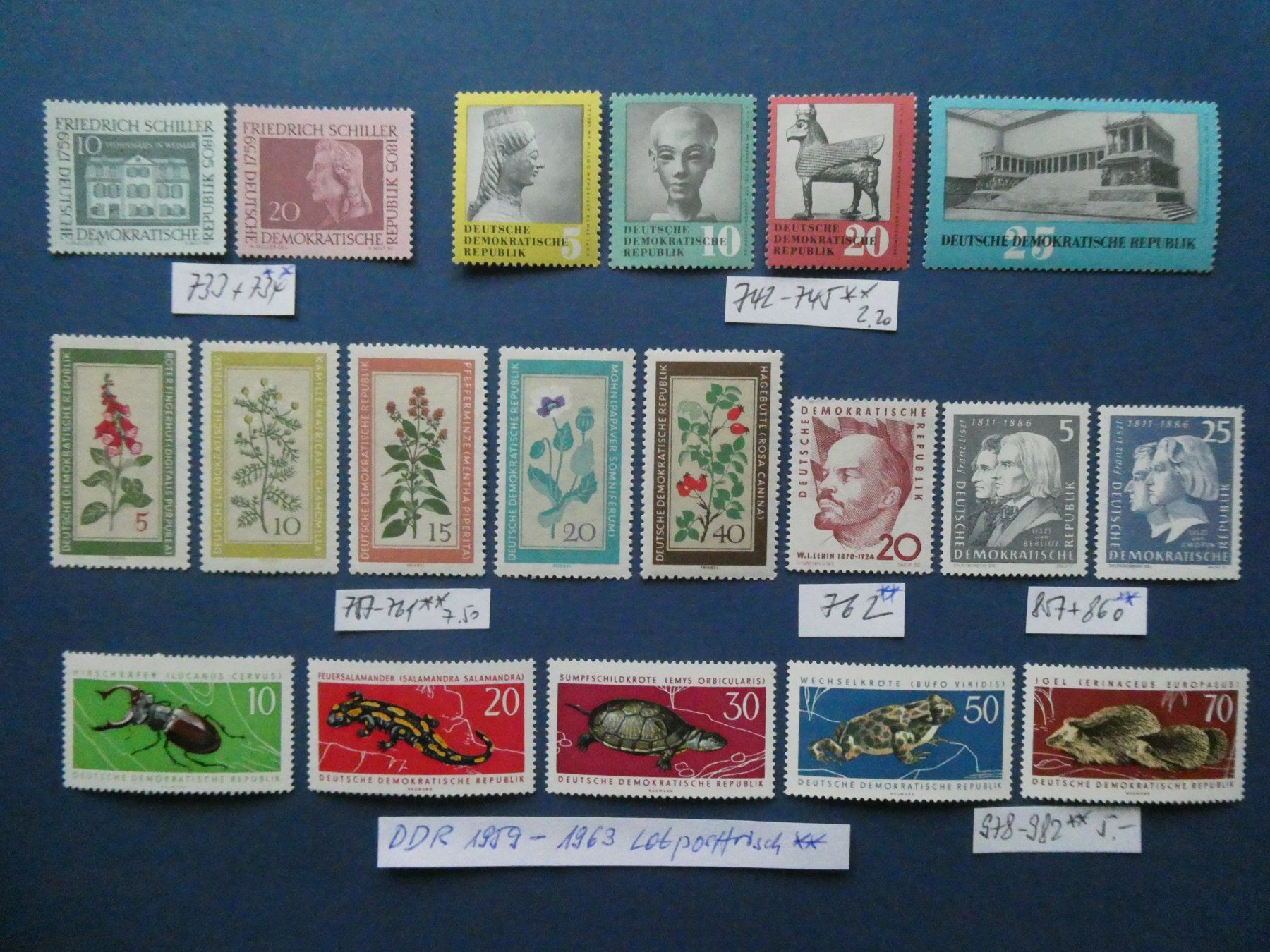 Alle Briefmarken: DDR - Lot 1959 - 1963 postfrisch ** – Gebraucht aus Lausen von Herbamare01