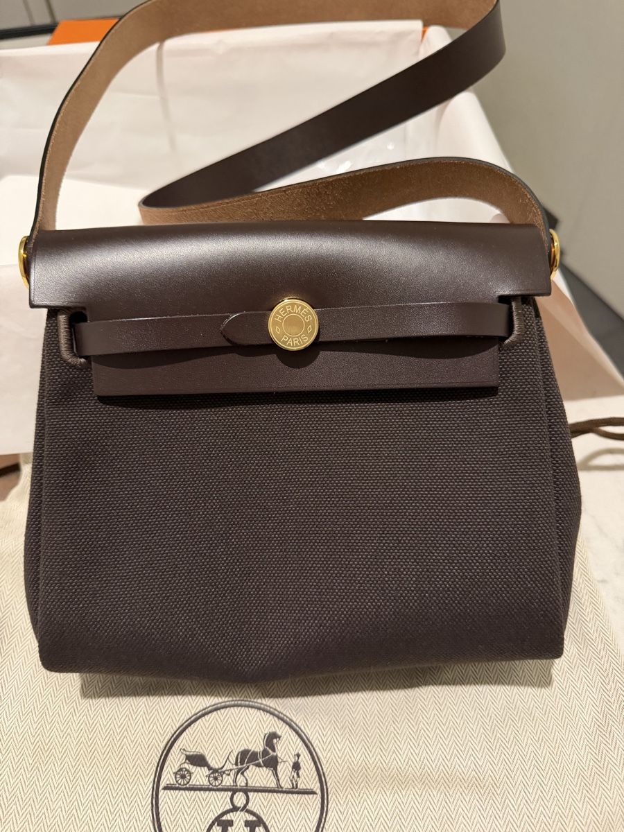 Hermès Borse da donna: Hermès Mini Herbag 20 bag, Ebene, new full set – Nuovo (secondo la descrizione) da Mies venduto da nic_yk5d 1