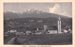 Flims GR // ca. 1930 Dorf mit Signina Gruppe