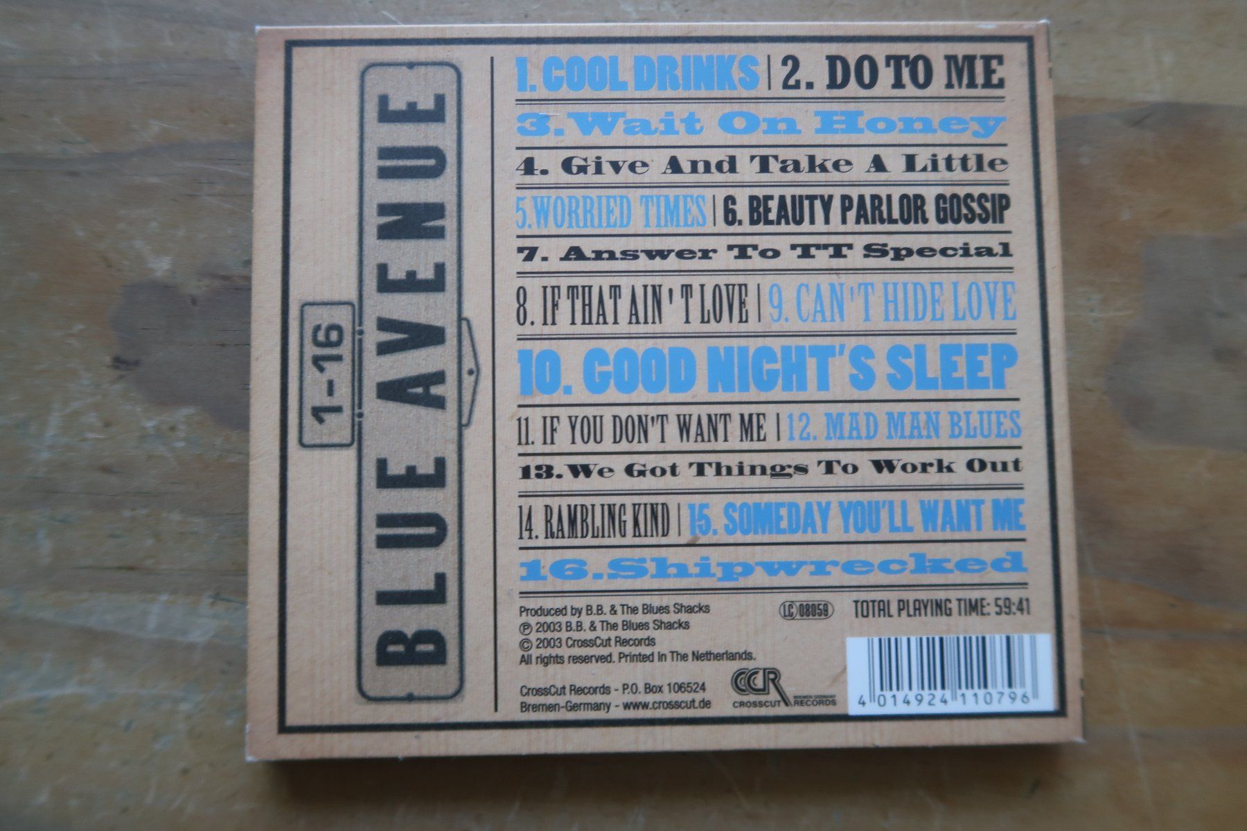 CD: B.B. & THE BLUES SHACKS - BLUE AVENUE - CD – Usato da Basel venduto da Patiscat 1