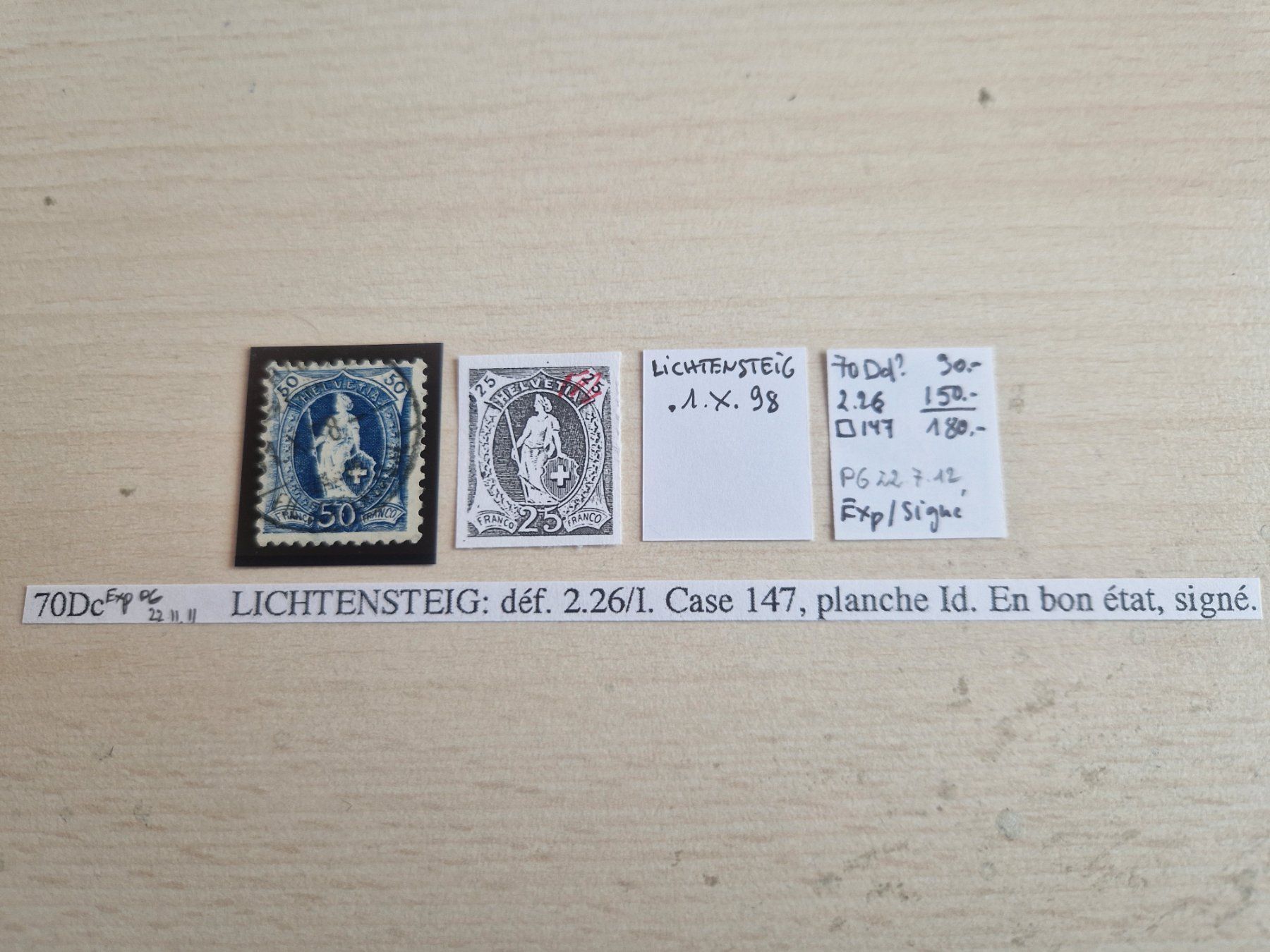 Tous les timbres: Stehende 70D, signiert, Top Plattenfehler 2.26/I, ab 1.- – D'occasion à Burgdorf par Glossy01