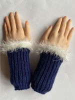 Pulswärmer, Mittli, Amedisli, blau/weiss  ❄️