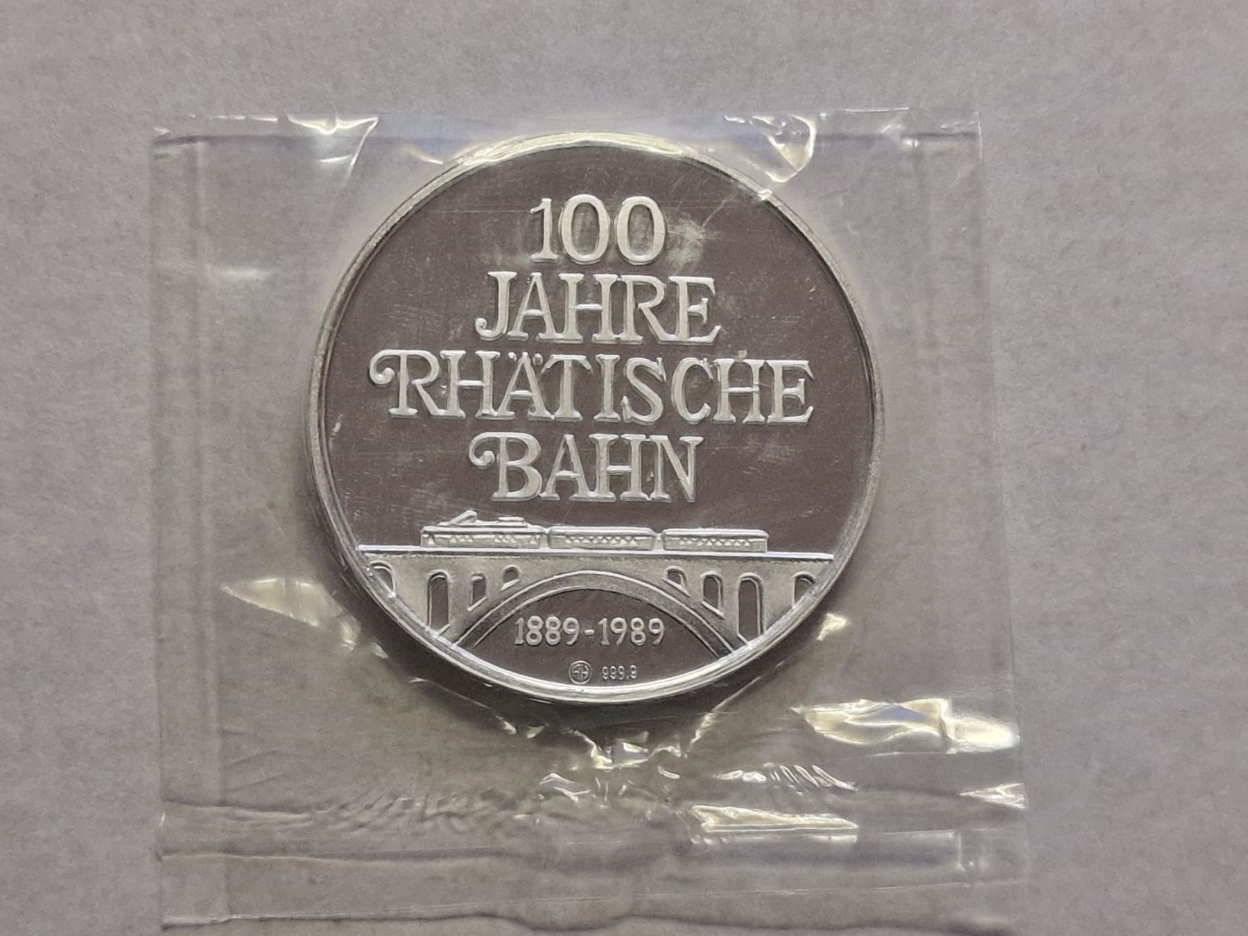 Medaglie: Silbermedaille 999.9 Rhätische Bahn. – Nuovo (secondo la descrizione) da Zürich venduto da Moreira01 3
