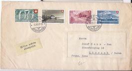 PRO PATRIA 1947 No. 34 à 37 sur lettre