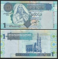 Libyen 1 Dinar UNC (2004) Gaddafi
