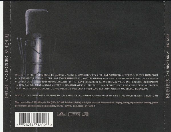 CD: Bee Gees – One Night Only – Usato da St.Gallen venduto da jalamusic 1