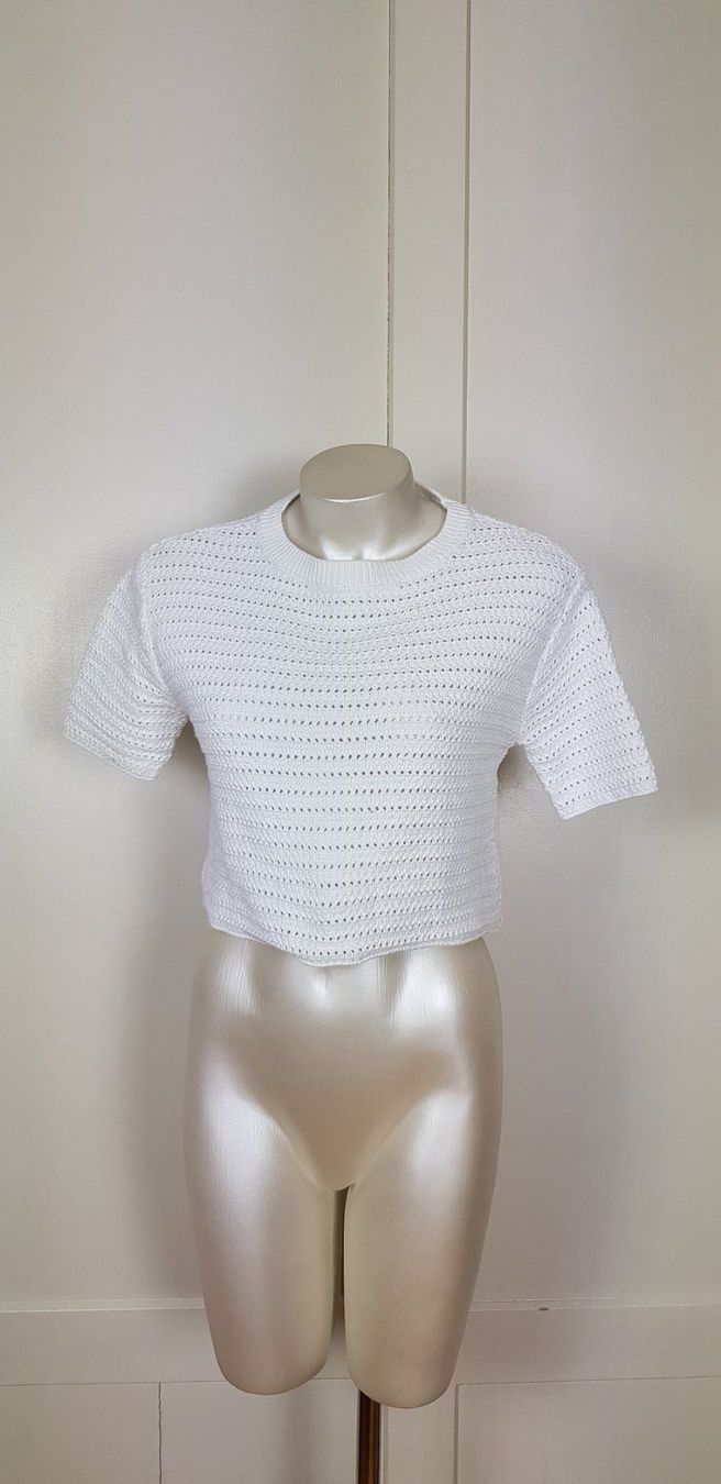 Mango Maglioni & Felpe: Pulli, Kurzarm, MNG, Häkelpulli, oversize, Crop, Gr. S – Usato da Uster venduto da Astral