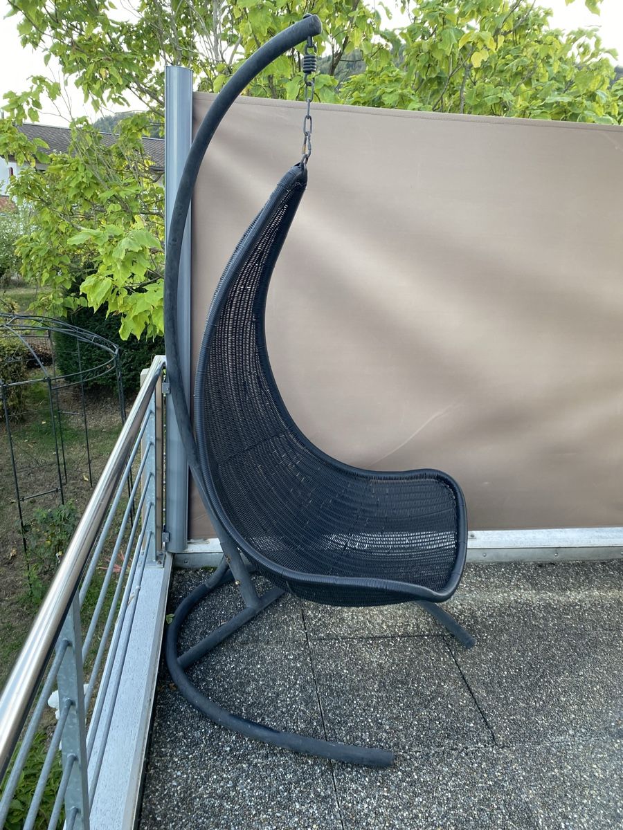 Poltrone pensili da giardino: Polyrattan-Hängesessel in Mondform mit Gestell  – Usato da Wittnau venduto da tim_2mkl 2