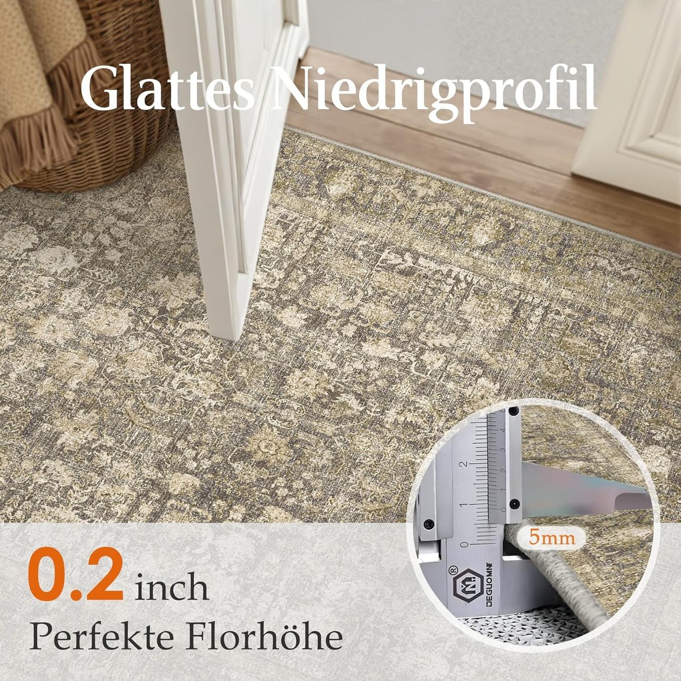 Teppiche: Teppich 150x210 Vintage Braun waschbar Kurzflor Retro – Neu und originalverpackt aus Neuhausen von apo_zn9s 4