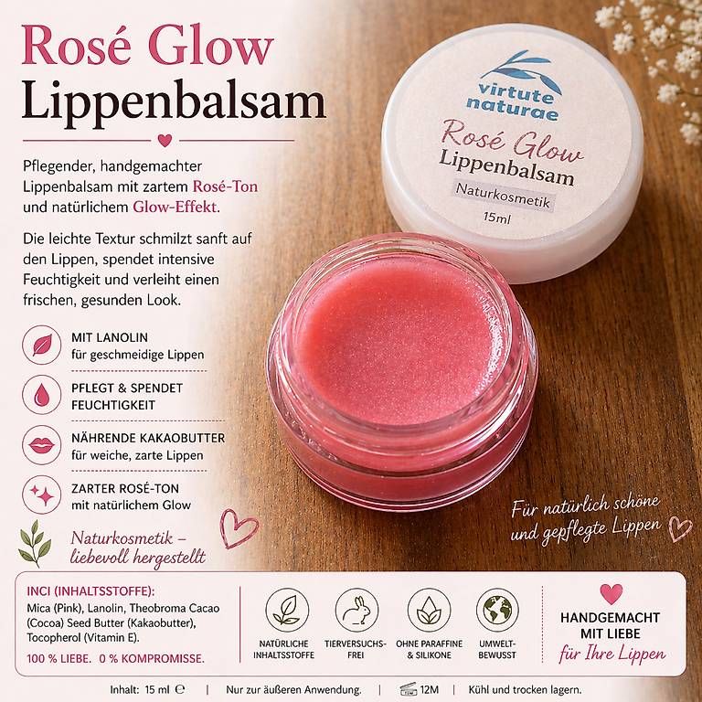 Cura del viso: Rosé Glow Lippenbalsam – Nuovo e nell'imballaggio originale da Winterthur venduto da Chiqita