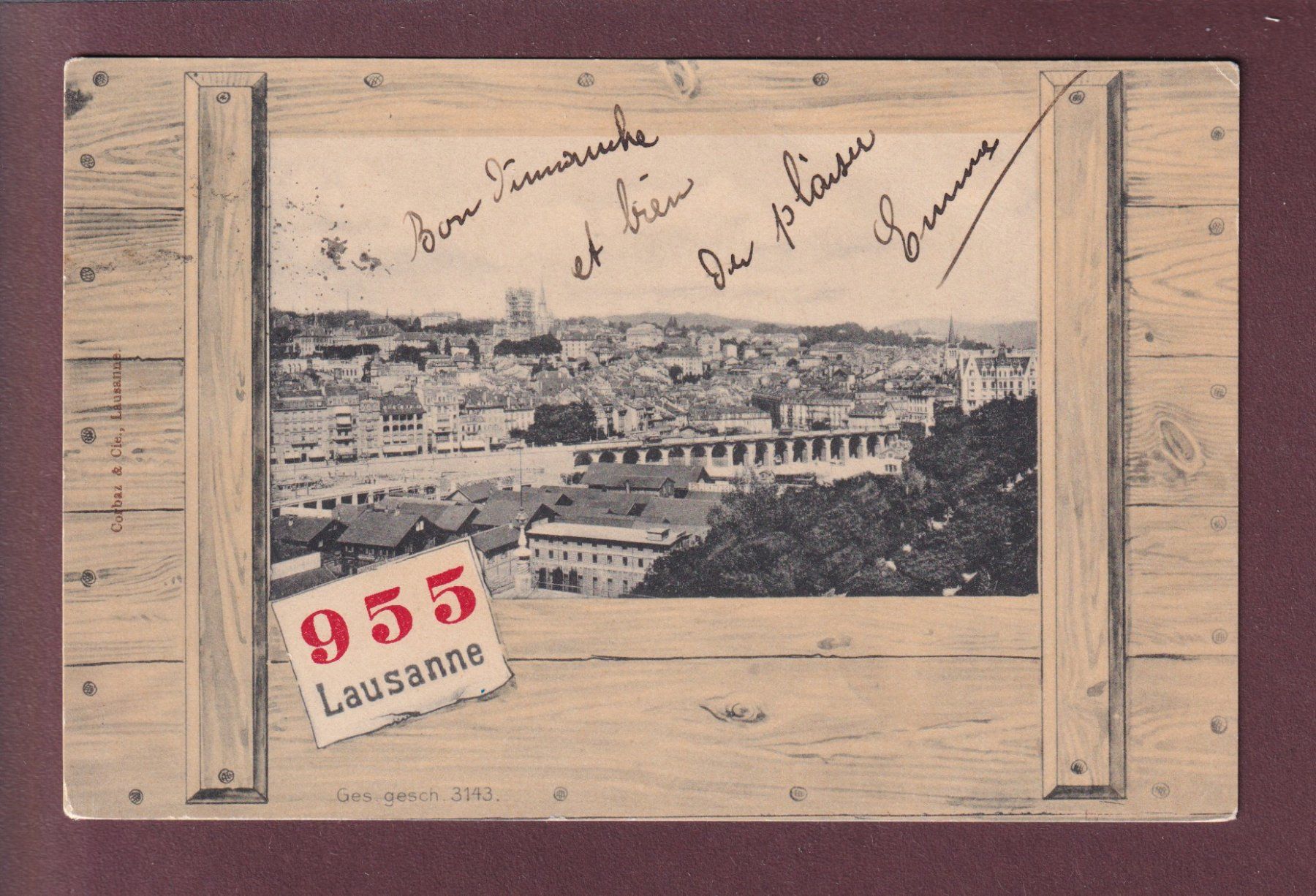 Ansichtskarten: LAUSANNE - Grand Pont - 1902 – Gebraucht aus Pully von nicecards