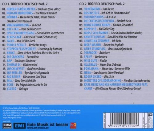 CDs: 2CD V.A. - 100 ProDeutsch Vol. 2 (2008) – Gebraucht aus Möriken AG von mineralia 1