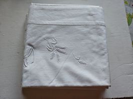 2xLeintuch Baumwolle weisst