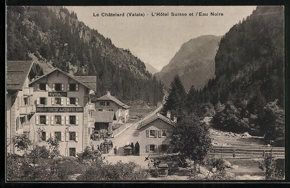 Cartoline postali: Le Châtelard /VS, L'Hotel Suisse et l'E – Usato da Berlin venduto da bartko-reher