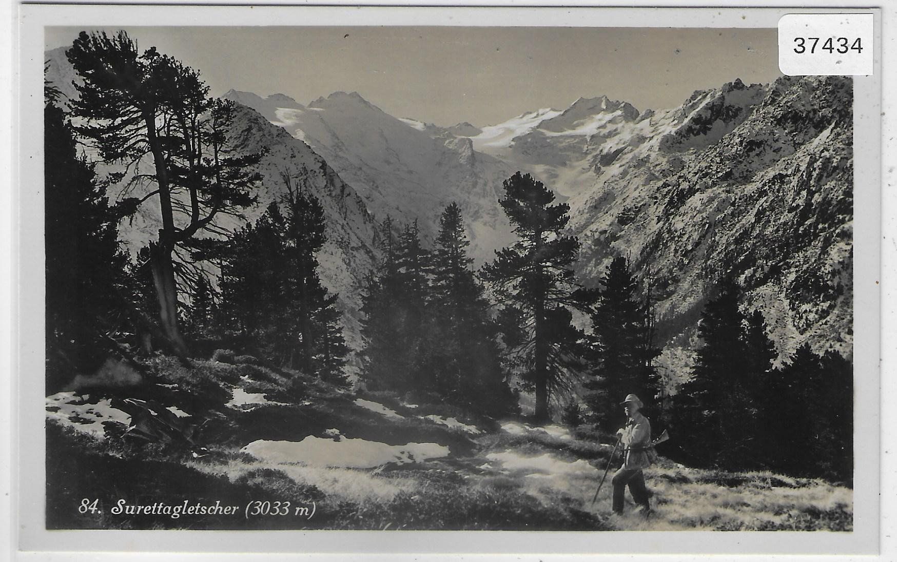 Cartoline postali: Surettagletscher mit Jäger – Usato da Ettingen venduto da Kartenplanet