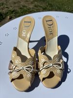 Mules à talons Dior en satin et en cuir, taille 