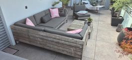 Gartenlounge Set Holz mit Tisch
