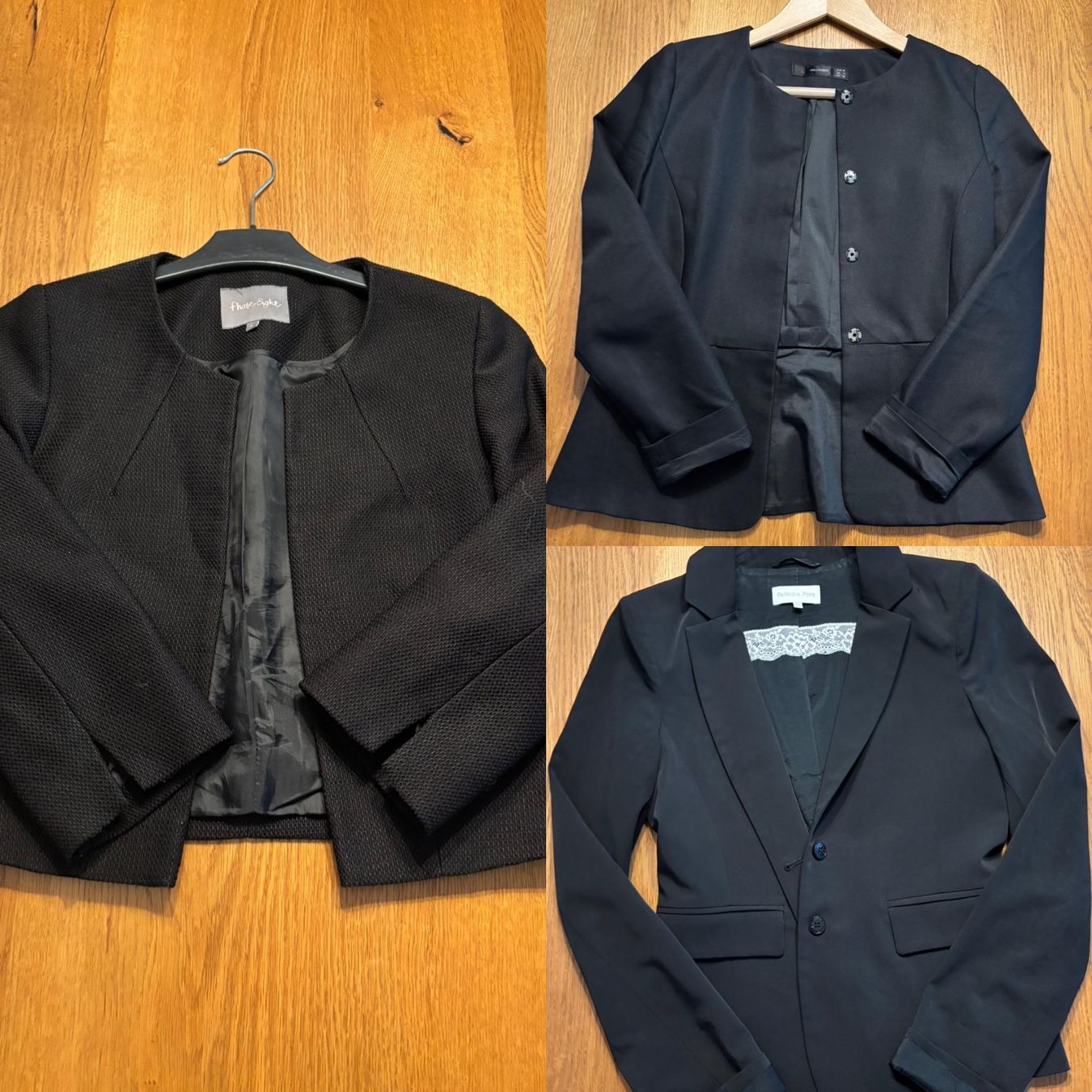 Lotti di vestiti: 3-er Set schwarze Blazer – Usato da Meyriez venduto da oli1984