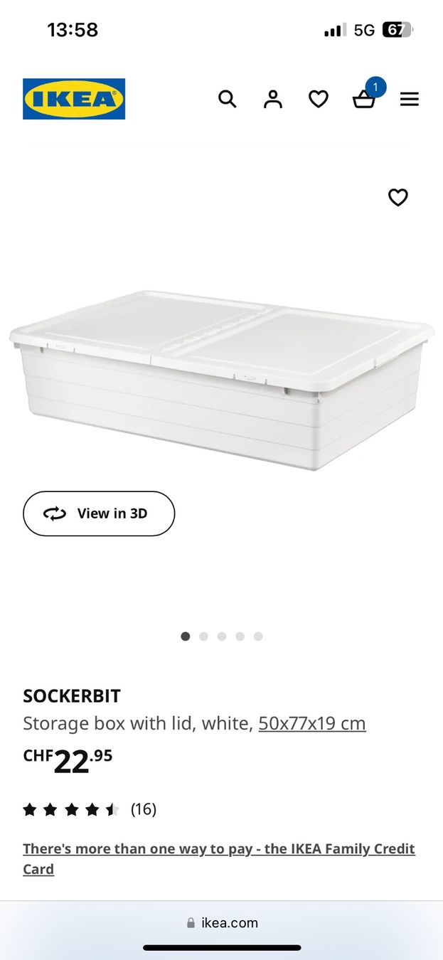 Ikea Sonstige Dekorationen & Accessoires: Ikea Sockerbit Soteage box with lid underbed storage – Gebraucht aus Zürich von arr_vq5w 2