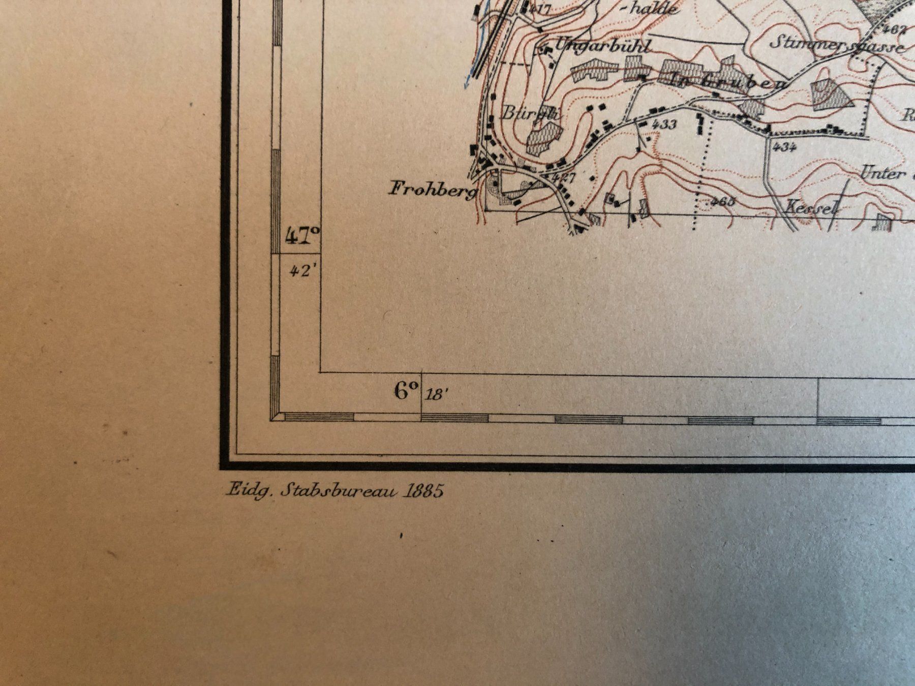 Cartine & Atlanti: Siegfriedatlas Bl. 45: Thaingen 1885 – Usato da Zürich venduto da allp 7