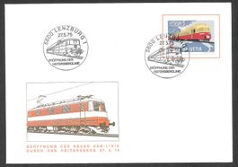 Eisenbahn Sonderbrief S. 858 Eröffnung Lenzburg 27.5.1975