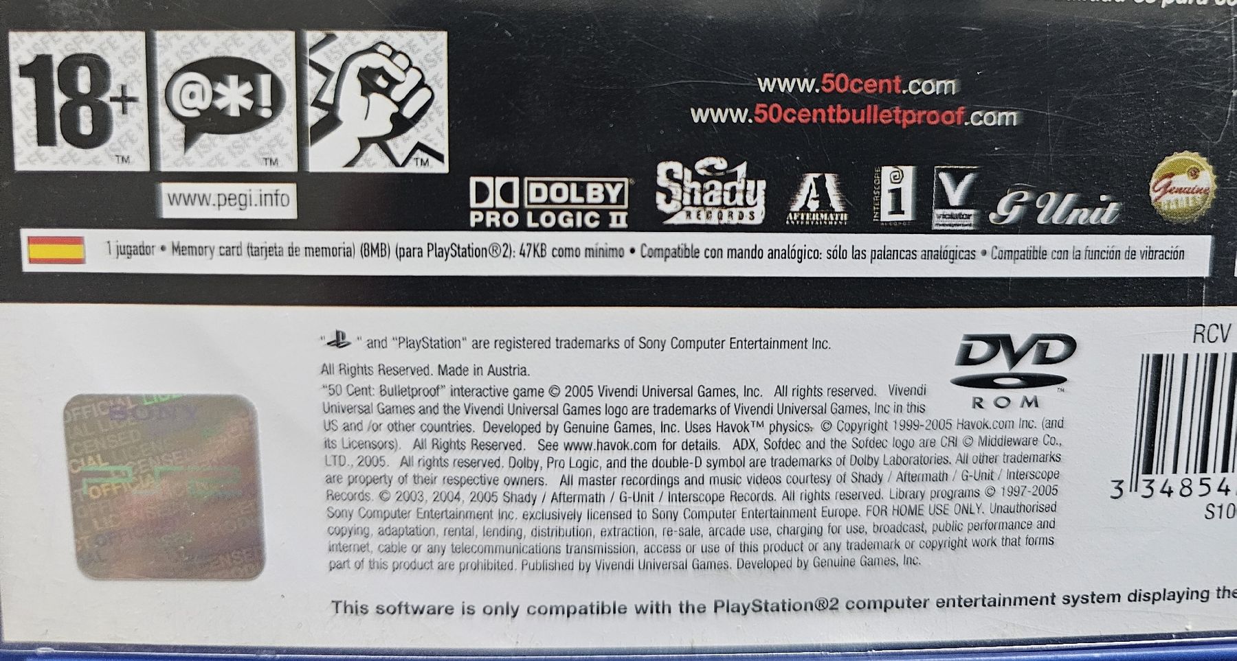 Sony Giochi: Jeu PS2 50 Cent: Bulletproof – Nuovo (secondo la descrizione) da HENNIEZ venduto da mjm_vp6n 3