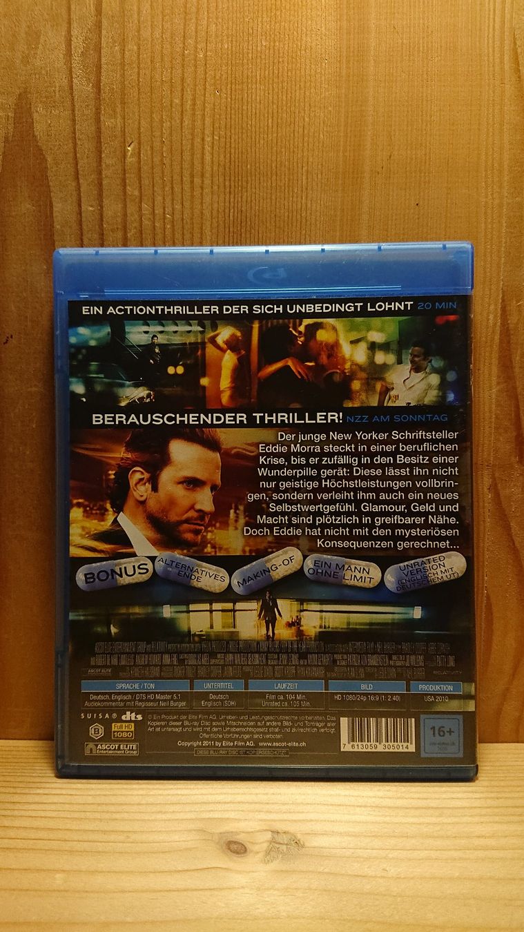Tutti i DVDs: LIMITLESS Blu-Ray mit Bradley Cooper und Robert De Niro – Usato da Wilderswil venduto da Exebub 1