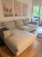 Ecksofa hellgrau mit Récamiere gebrauchter Zustand