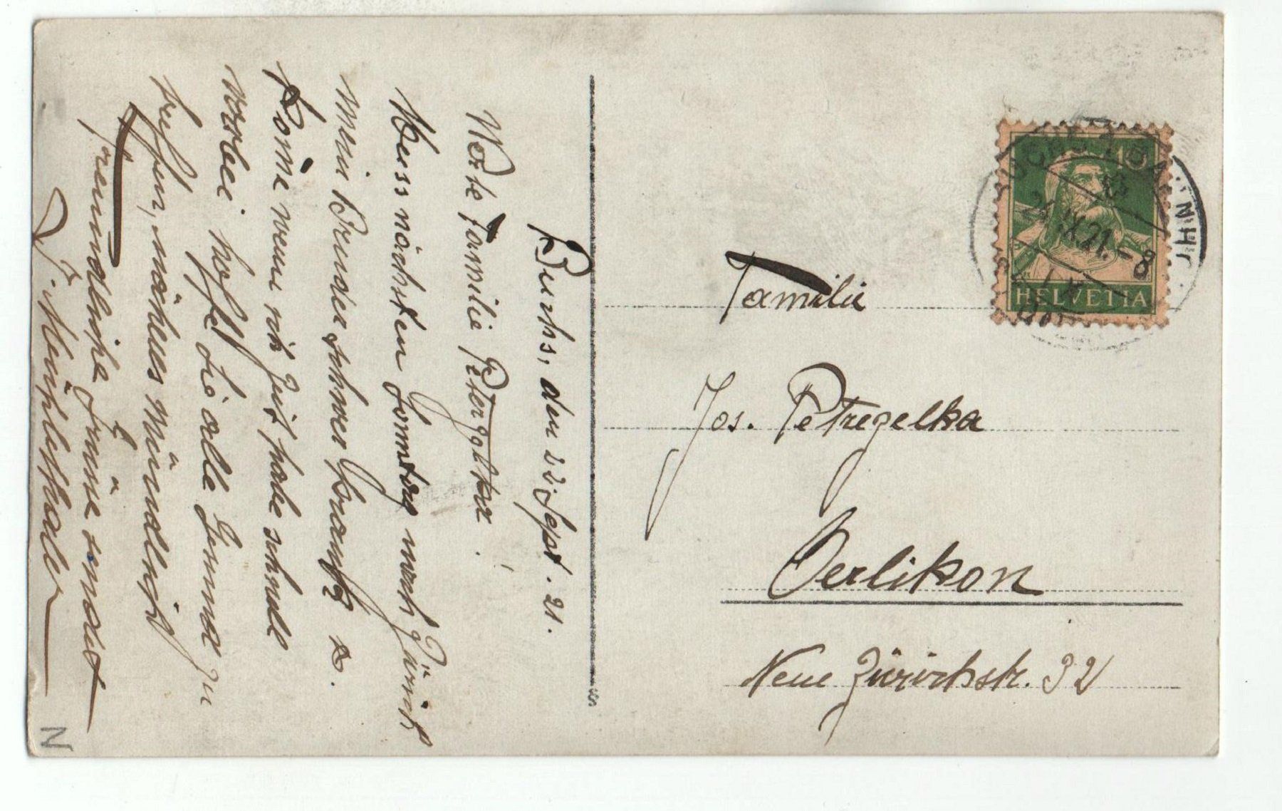 Cartoline postali: FAMILIE vor Ostschweizer Haus - Mann mit Tabakpfeife – Usato da Jona venduto da philajona 1