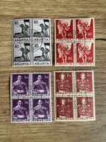 CH Viererblock Serie 1958-1959 sauber gestempelt „Basel“