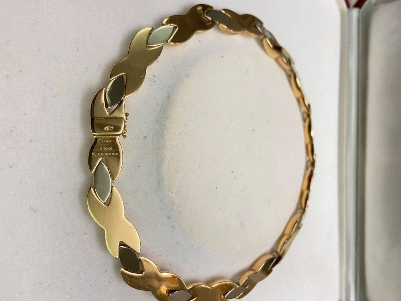 Cartier Catenine: Cartier Collier Arabesque or rose et blanc – Usato da Pully venduto da Occasions-luxe.Golay 2