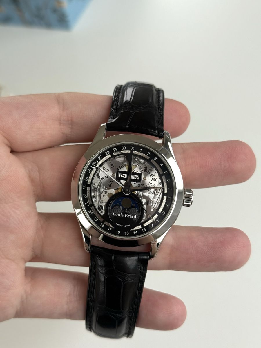 Louis Erard Orologi: Louis Erard Full Calendar Moonphase Automatic Skeleton – Usato da Uster venduto da AlabasterOne 3